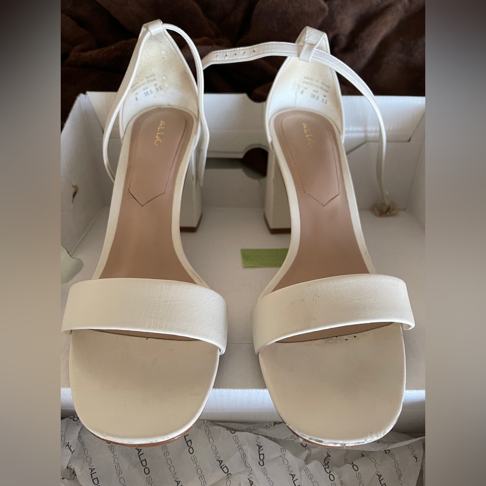 Aldo strapped open toe block heels